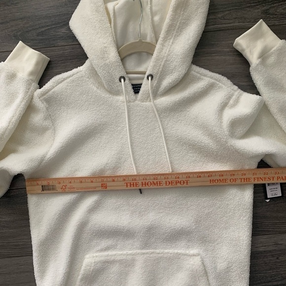 NWT Men’s Sherpa fuzzy cream soft pullover hoodie Small - Picture 3 of 9